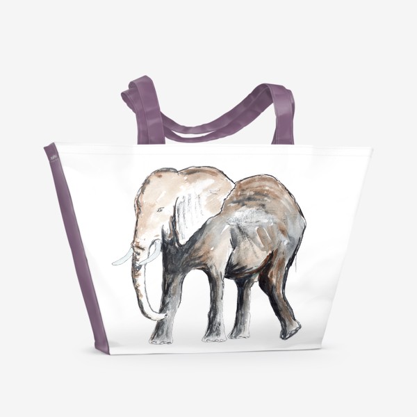 Пляжная сумка «Слон. Сильный и добрый.»