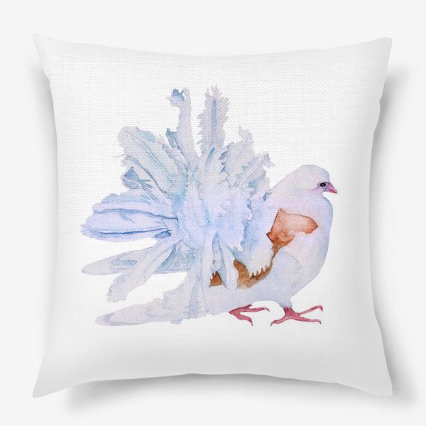 Подушка «Акварель птица Голубь»