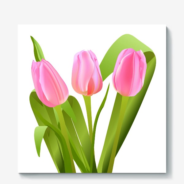Холст «Цветы Тюльпаны.  Весна, 8 марта»