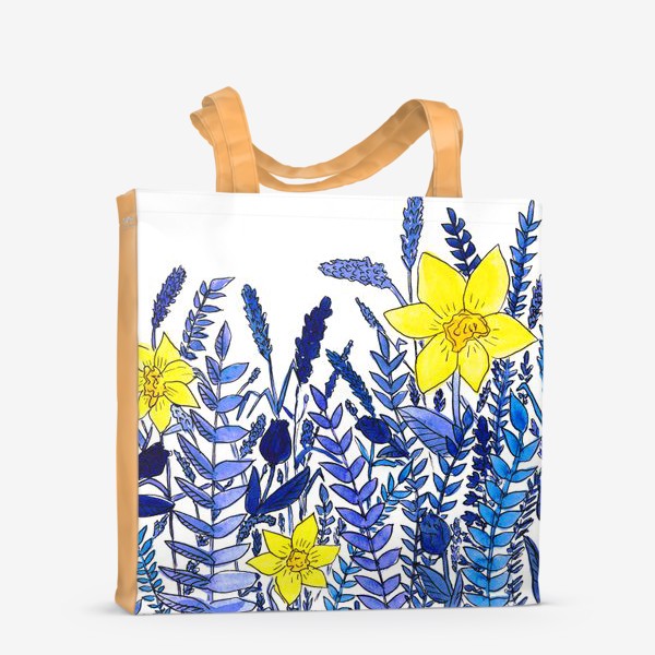 Сумка-шоппер «Нарциссы. Голубые растения»