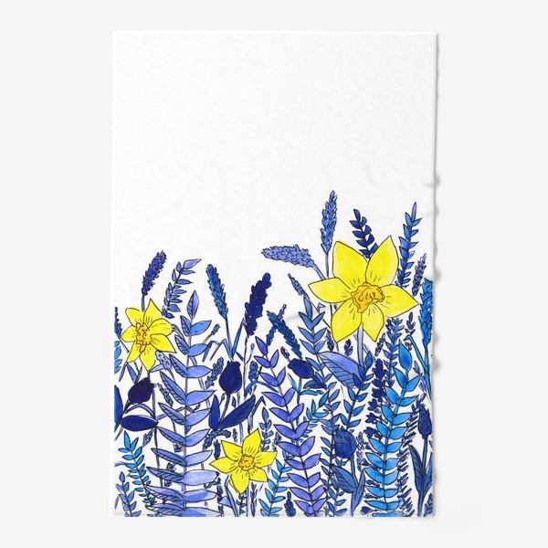 Полотенце «Нарциссы. Голубые растения»