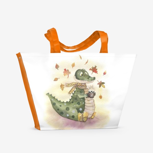 Пляжная сумка «крокодил осень»