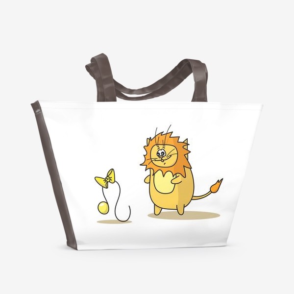 Пляжная сумка &laquo;Кот Лев.Подарок для Льва. Знак зодиака Лев&raquo;