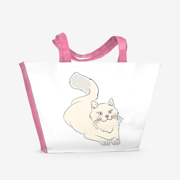 Пляжная сумка «Кремовая кошка»