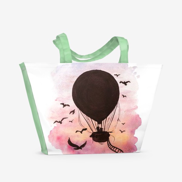 Пляжная сумка «Воздушный шар на закате»