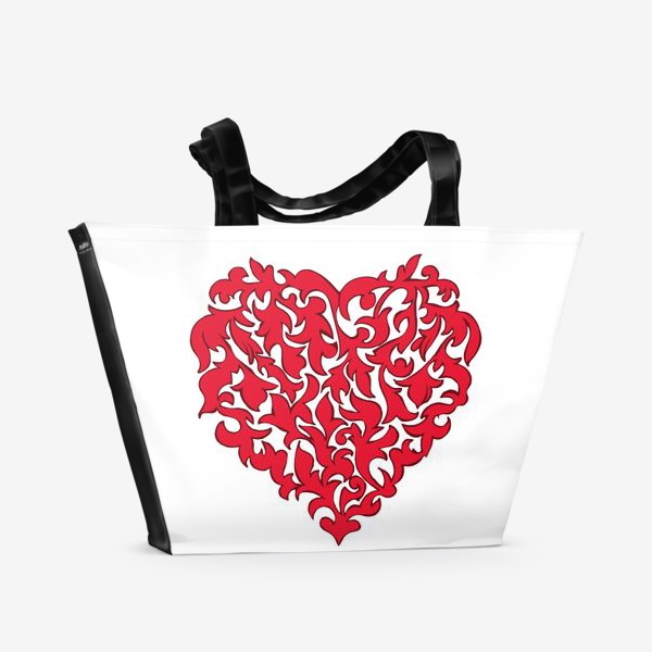 Пляжная сумка «Красное сердце.»