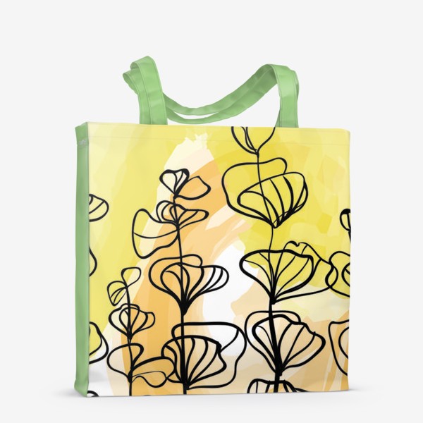Сумка-шоппер «Солнечные растения на желтом»
