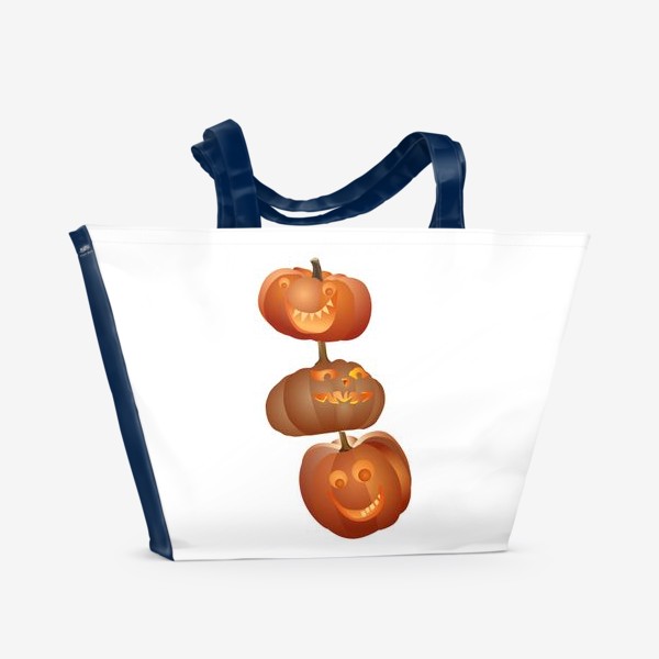Пляжная сумка «Хэллоуин, тыквы»