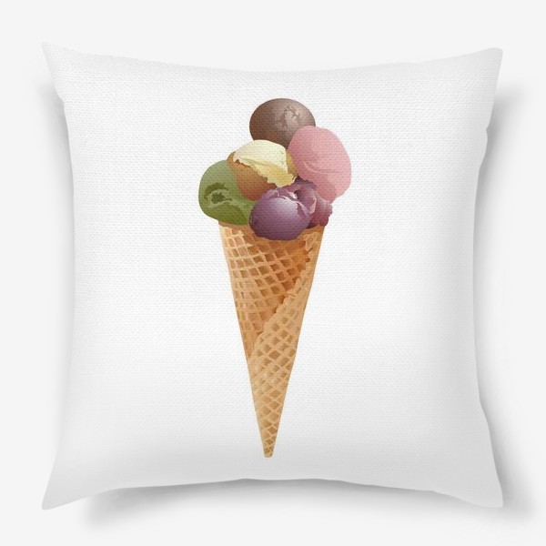 Подушка «Мороженое шарики в конусе.»