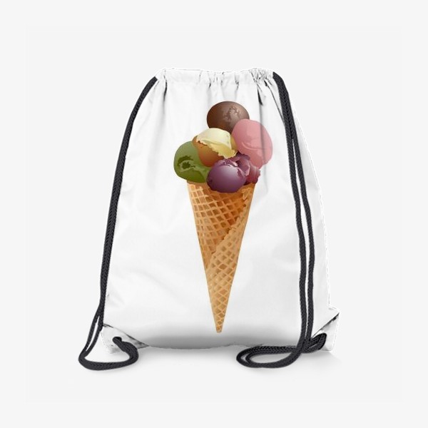 Рюкзак «Мороженое шарики в конусе.»