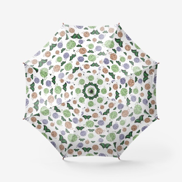 Зонт «Клубочки. Вязание. Лето.»