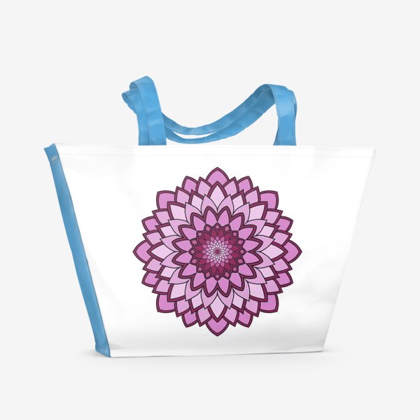 Пляжная сумка «Мандала розовая астра»