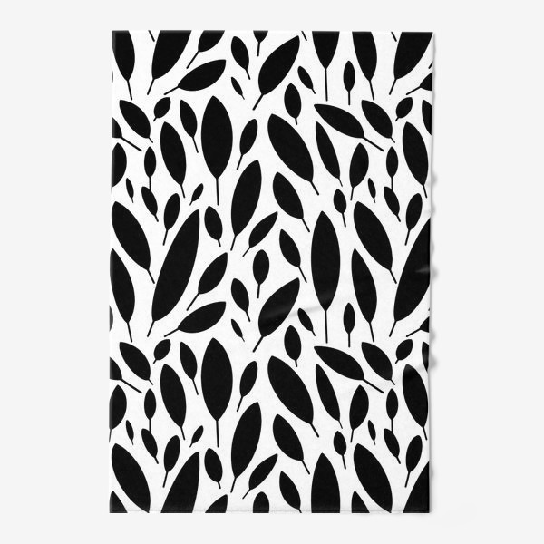 Полотенце &laquo;Черно-белый узор из листьев в Скандинавском стиле&raquo;
