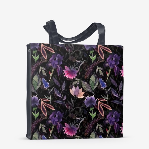 Сумка-шоппер &laquo;Flower pattern. Black&raquo;