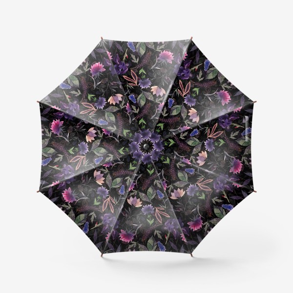 Зонт &laquo;Flower pattern. Black&raquo;