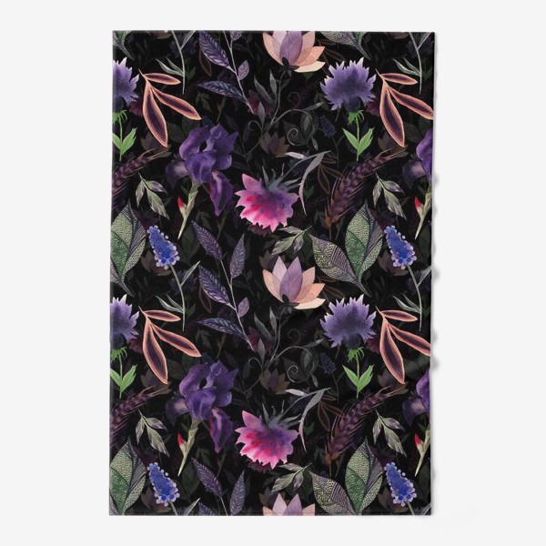 Полотенце «Flower pattern. Black»