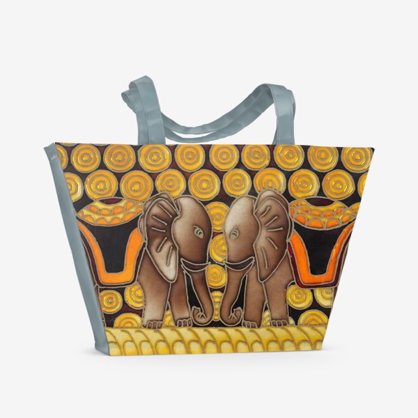 Пляжная сумка «"Изумрудные слоны"»