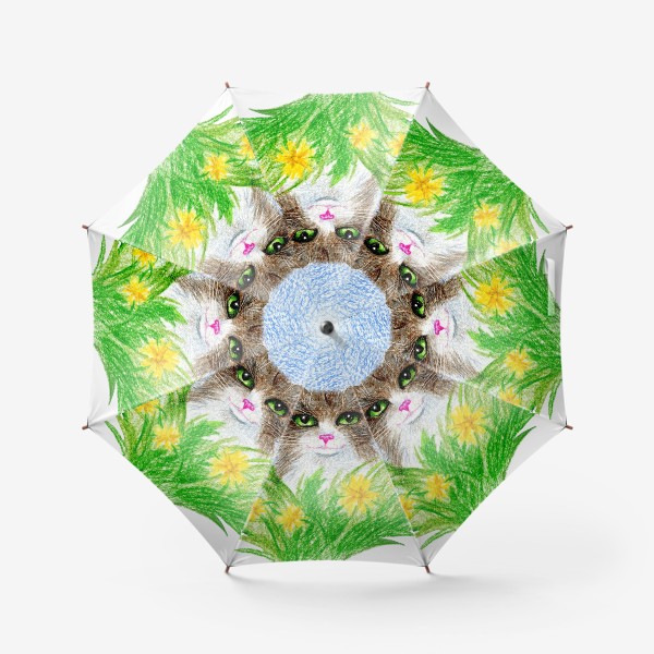 Зонт «Кот с цветами»
