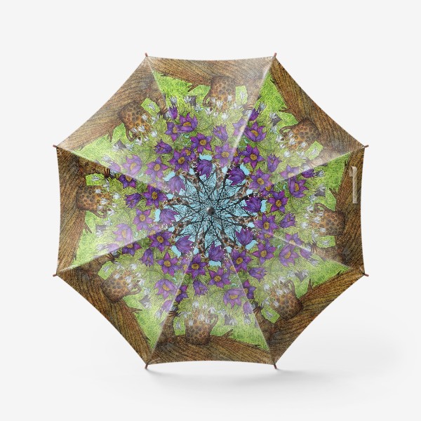 Зонт «Лесной букет и хомяк»