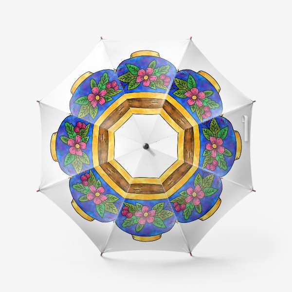 Зонт «Синяя чашка с цветами»