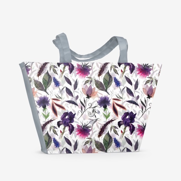 Пляжная сумка «Flower pattern. White»