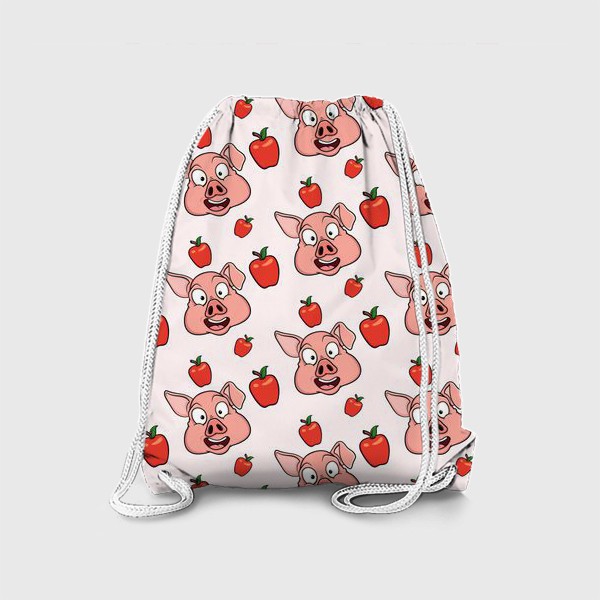Рюкзак «узор со свиньями и яблаками»