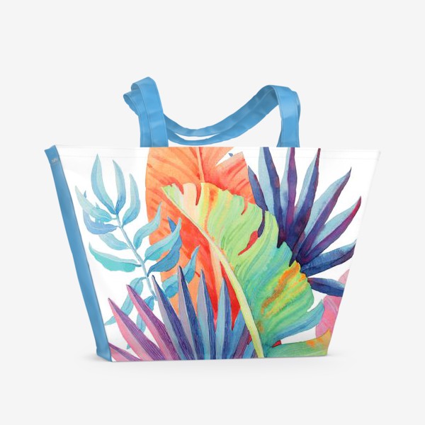 Пляжная сумка «Яркие тропические листья»