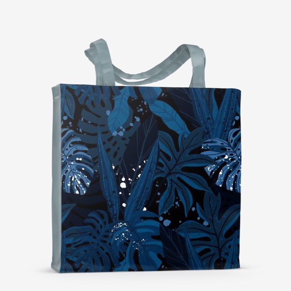 Сумка-шоппер &laquo;Темно-синий тропический принт с пальмовыми листьями&raquo;