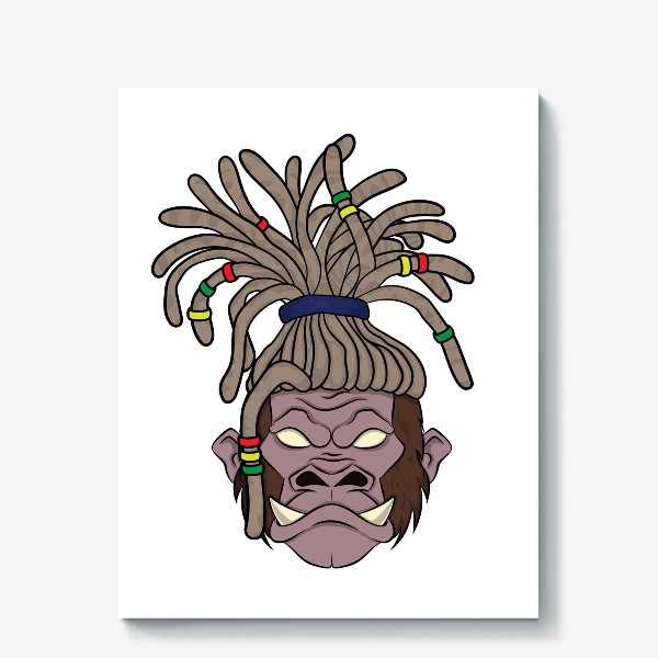 Холст «горилла с дредами»