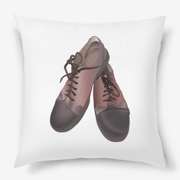 Подушка «Коричневые кеды, обувь, мужчина»