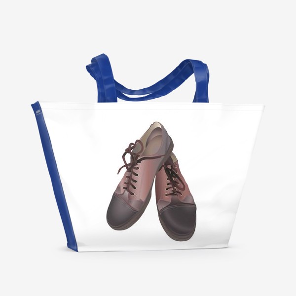 Пляжная сумка «Коричневые кеды, обувь, мужчина»