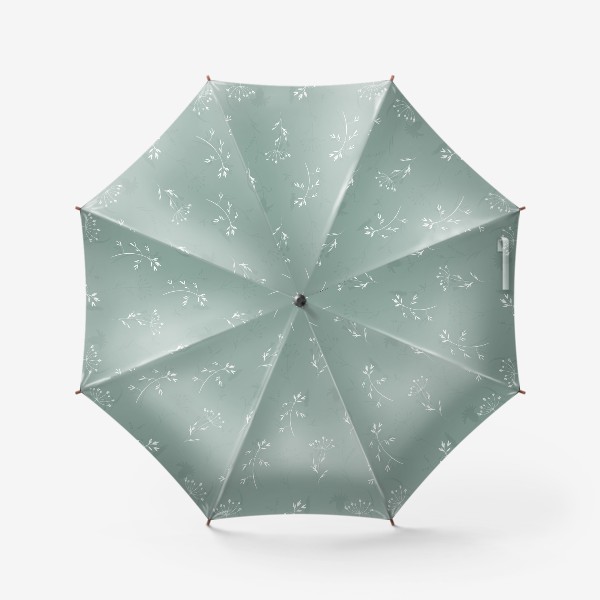 Зонт «Летние полевые цветы и растения на бирюзовом»