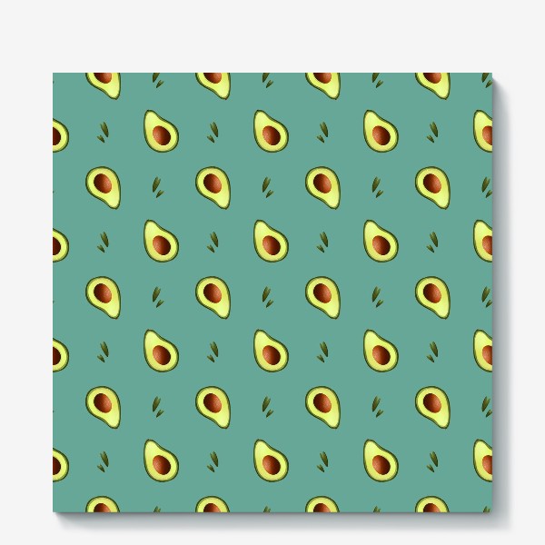 Холст «Сочные дольки авокадо на мятном фоне»