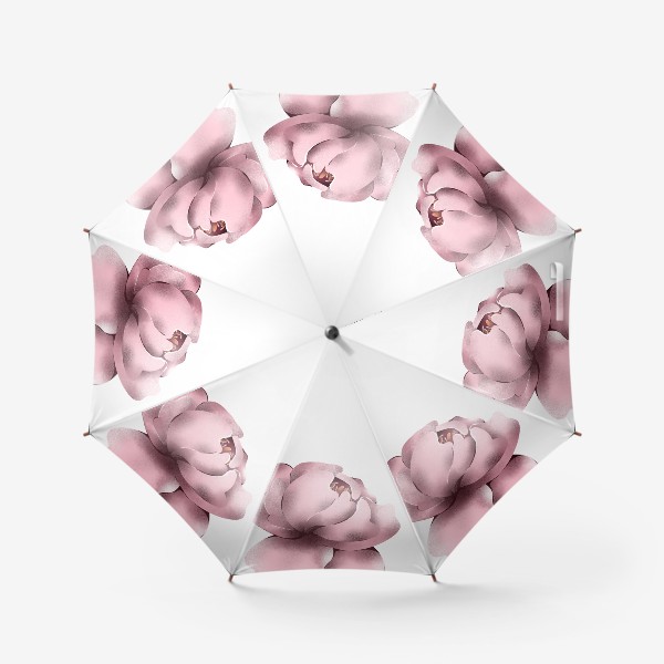 Зонт «Цветок пиона на белом фоне»