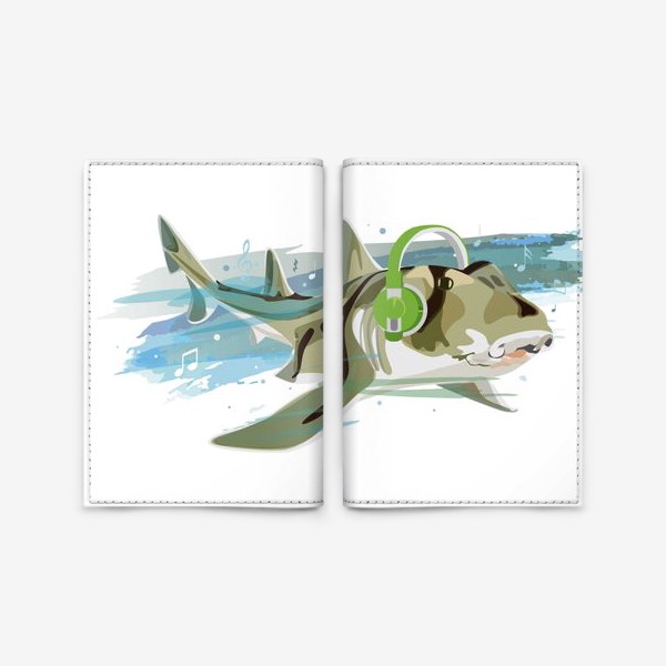 Обложка для паспорта «Акула и музыка. Австралийская рогатая акула.»