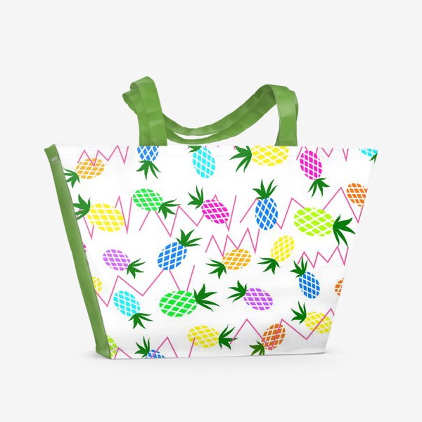 Пляжная сумка &laquo;Разноцветные  ананасы&raquo;