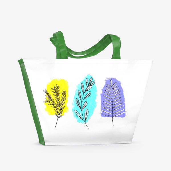Пляжная сумка «Абстракция листьев»