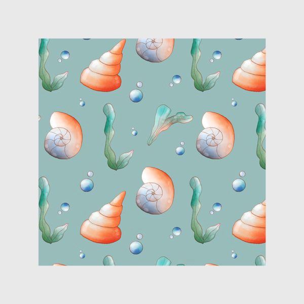Скатерть «Морские ракушки на бирюзовом»