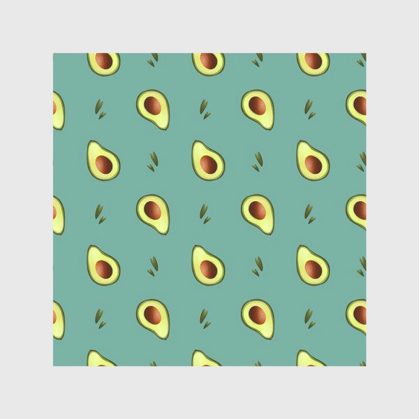 Скатерть «Сочные дольки авокадо на мятном фоне»