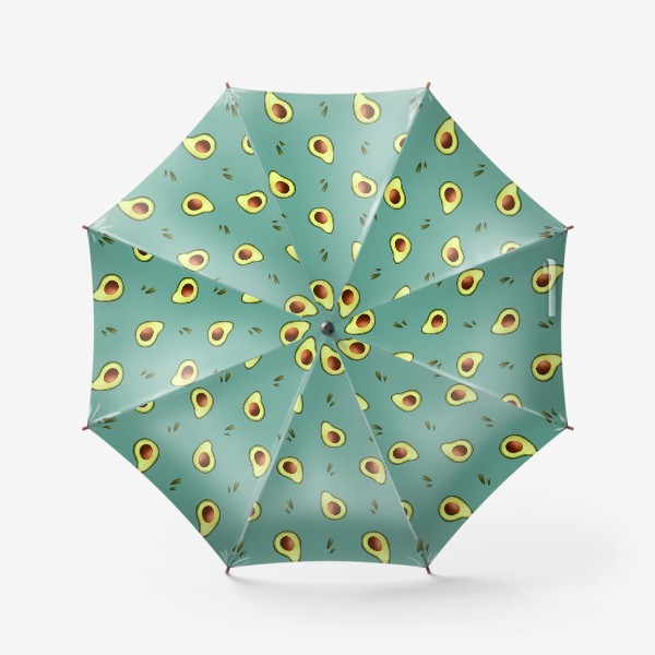 Зонт «Сочные дольки авокадо на мятном фоне»
