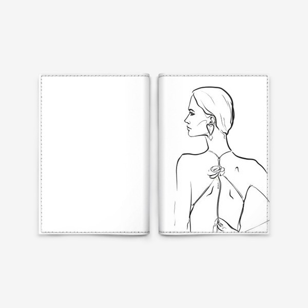 Обложка для паспорта «девушка с цветком»