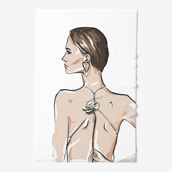 Полотенце «девушка с цветком ранункулюса»