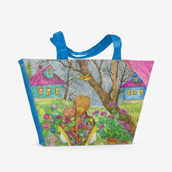 Пляжная сумка «Сумерки. Деревенский пейзаж»