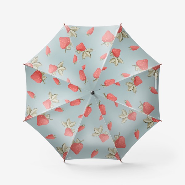 Зонт «Ягоды клубники на голубом»