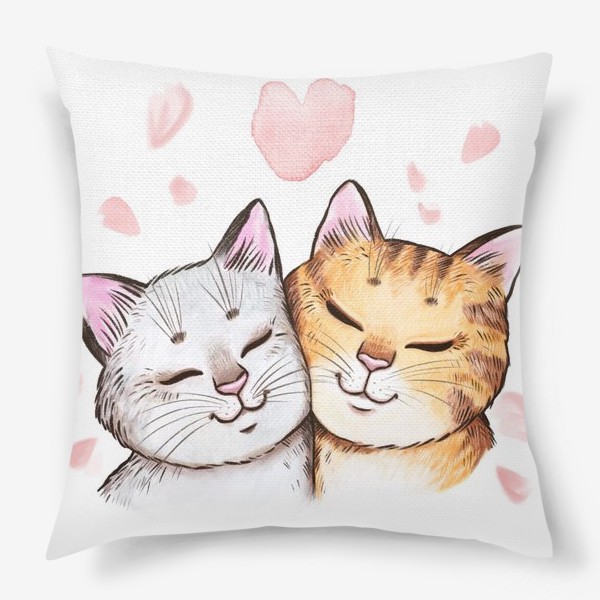 Подушка «Кошки и сакура»