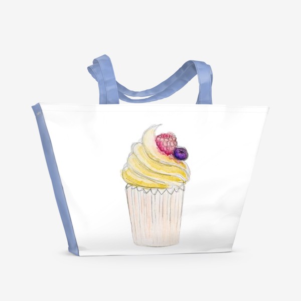 Пляжная сумка «Капкейк с ягодами»