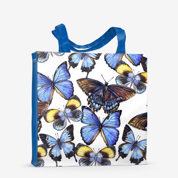 Сумка-шоппер «Цветные акварельные бабочки»