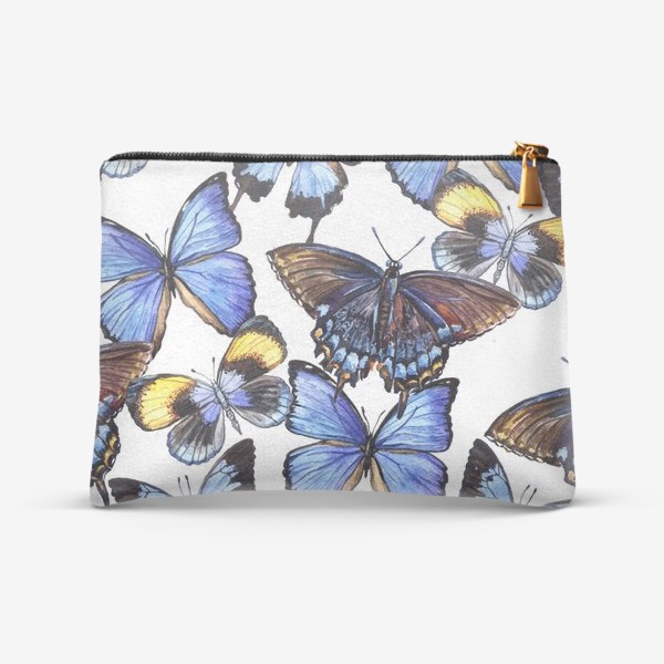 Косметичка «Цветные акварельные бабочки»