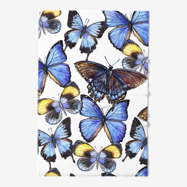 Полотенце &laquo;Цветные акварельные бабочки&raquo;