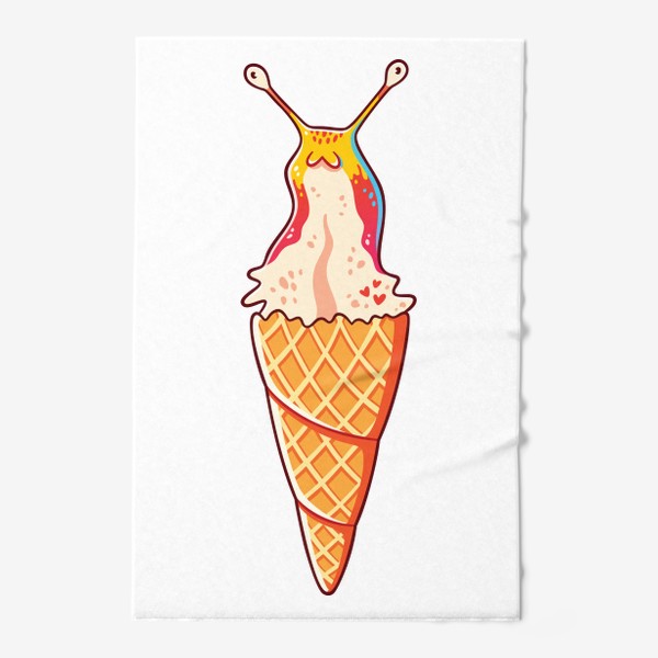 Полотенце «Кавайная Улитка Ахатина - Мороженое»